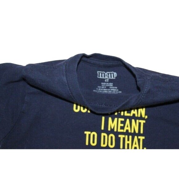 M&M World childs Yellow M&M Short Sleeve T-shirt-Blue-Size 4T-GUC - Picture 3 of 4